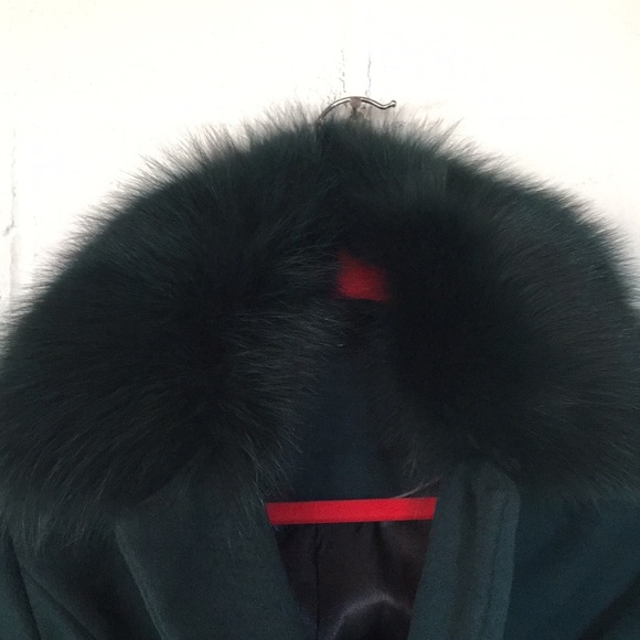 Andrew Marc Green coat removable fur collar green size 12 - Picture 13 of 14